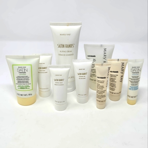 NOS MARY KAY SATIN HANDS LOT OF 9 BEAUTY PRODUCTS SKINCARE CLEANSING LOTION - Picture 1 of 10